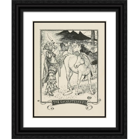 Henry Justice Ford 19x24 Black Ornate Framed Double Matted Museum Art Print Titled: The Enchanted Knife (1906)