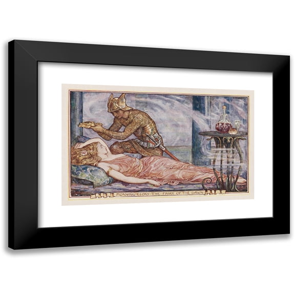 Henry Justice Ford 24x17 Black Modern Framed Museum Art Print Titled - Morning-Glory the Fairy of the Dawn (1901)