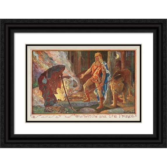 Henry Justice Ford 24x17 Black Ornate Framed Double Matted Museum Art Print Titled: The Witch and the Prince (1906)