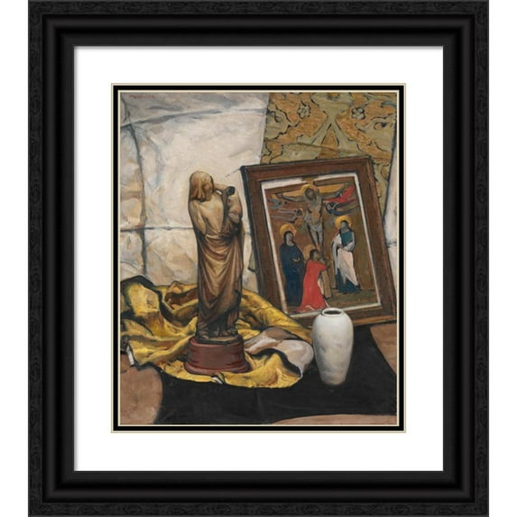 Henry Keller 20x23 Black Ornate Framed Double Matted Museum Art Print Titled: The Madonna of Ivory (20th Century)