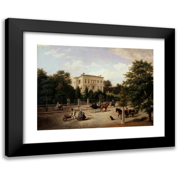 Henry Lewis 24x19 Black Modern Framed Museum Art Print Titled - A Street in Saint Louis (1863)