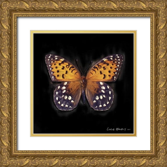Henry, Lola 26x26 Gold Ornate Wood Framed with Double Matting Museum Art Print Titled - Techno Butterfly IV