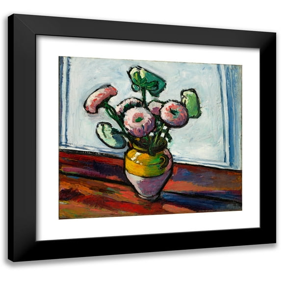 Henry Lyman Saÿen 13x12 Black Modern Framed Museum Art Print Titled - Zinnias (1909-1912)