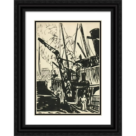 Henry Lyman Saÿen 14x18 Black Ornate Wood Framed Double Matted Museum Art Print Titled - Untitled V