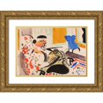 thumbnail image 1 of Henry Lyman Saÿen 18x14 Gold Ornate Wood Frame and Double Matted Museum Art Print Titled - Calligraphic Interior (ca. 1915), 1 of 4