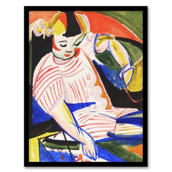 Henry Lyman Sayen Sitting Child Abstract Painting Framed Wall Art Print A3