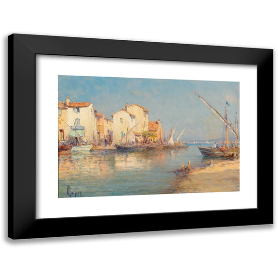 Henry Malfroy 24x18 Black Modern Framed Museum Art Print Titled - Pattern of Martigues