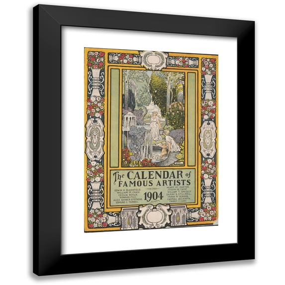 Henry McCarter 11x14 Black Modern Framed Museum Art Print Titled - The Calendar of Famous Artists (1904)