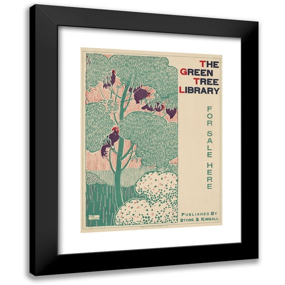Henry McCarter 19x24 Black Modern Framed Museum Art Print Titled - The Green Tree Library (ca. 1890-1920)