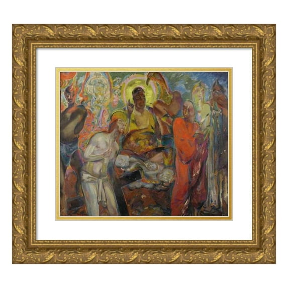 Henry McCarter 23x20 Gold Ornate Framed and Double Matted Museum Art Print Titled - Men's Gods (circa 1923)