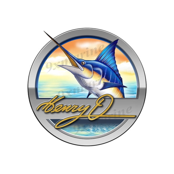Henry O Marlin Round Designer Sticker 7.5"x7.5"