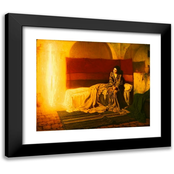 Henry Ossawa Tanner 14x12 Black Modern Framed Museum Art Print Titled - The Annunciation