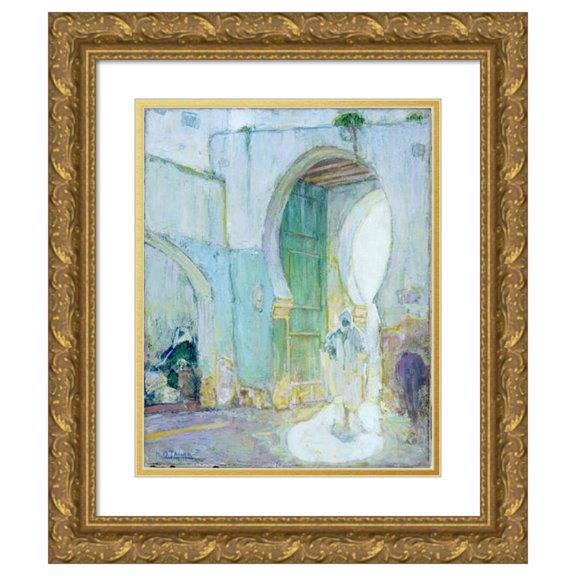 Henry Ossawa Tanner 20x23 Gold Ornate Framed and Double Matted Museum Art Print Titled - Gateway, Tangier (C.1912)