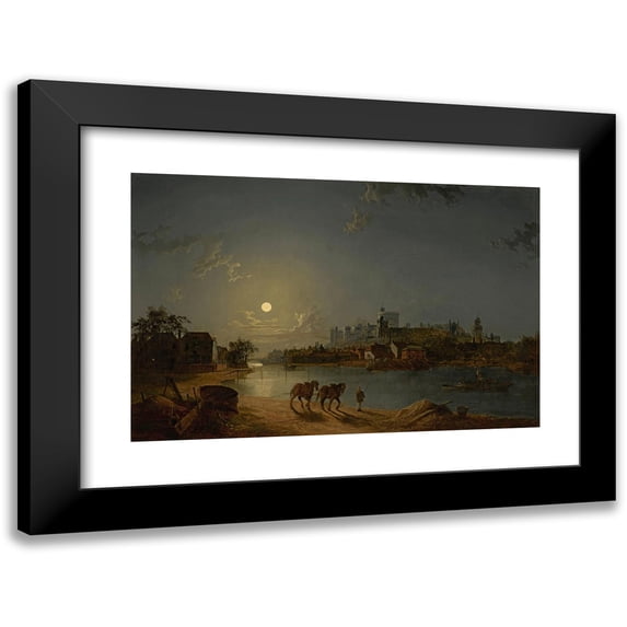 Henry Pether 18x13 Black Modern Framed Museum Art Print Titled - Windsor from the Thames