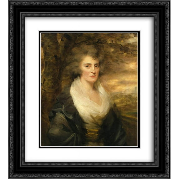 Henry Raeburn 2x Matted 20x24 Black Ornate Framed Art Print 'Portrait of Mrs. E. Bethune'
