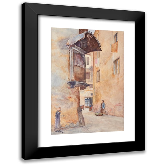 Henry Roderick Newman 17x24 Black Modern Framed Museum Art Print Titled - Street in Florence (1880)