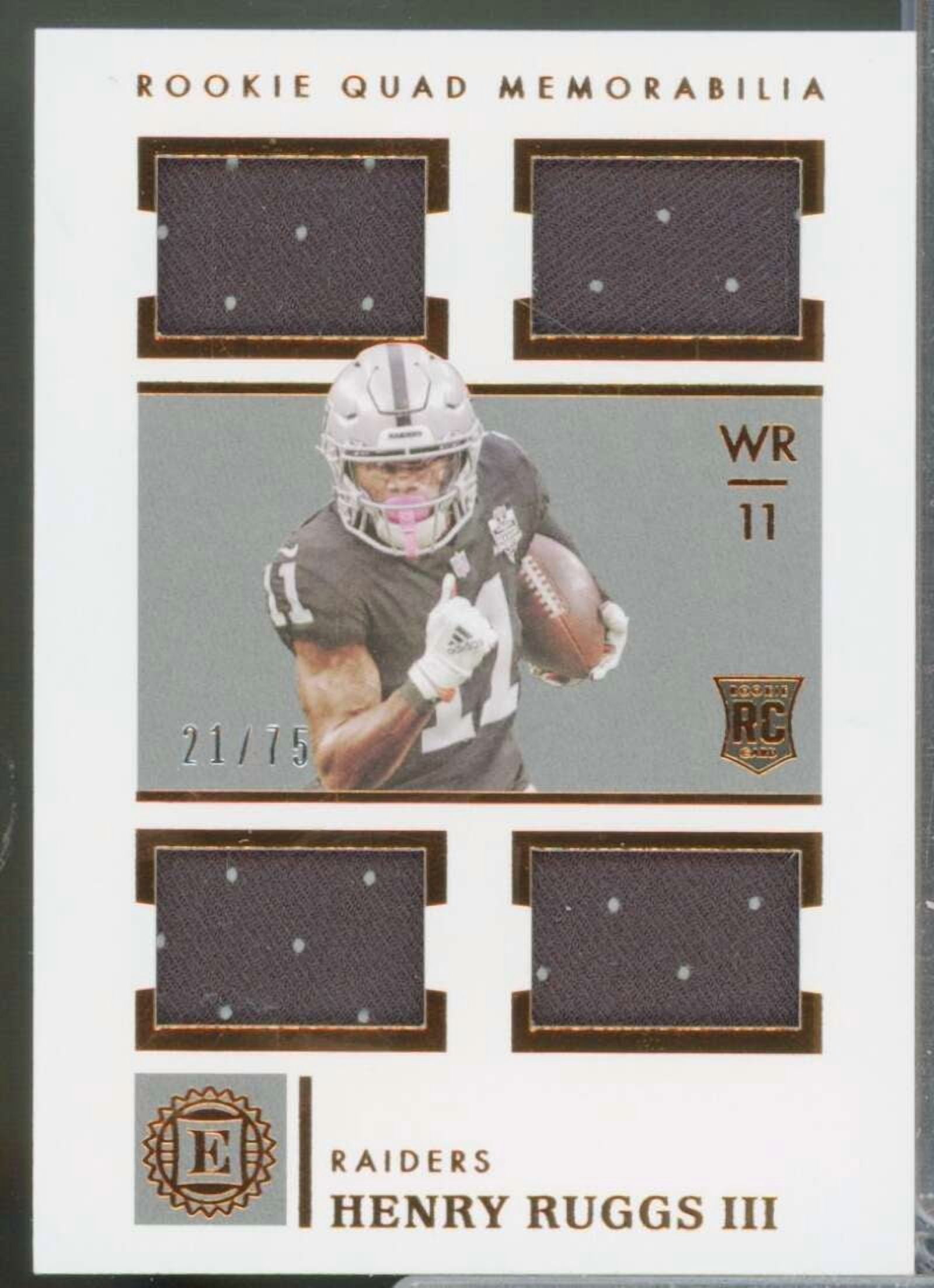 Henry Ruggs III Card 2020 Panini Encased Rookie Quad Jersey Memorabilia ...