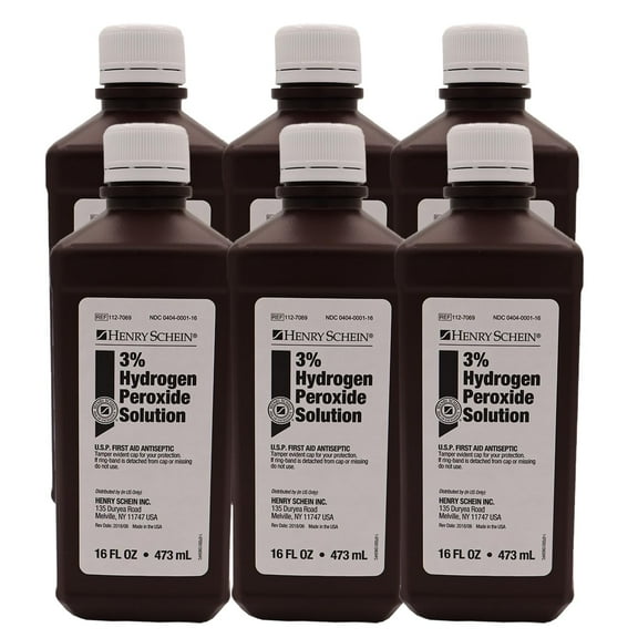 Henry Schein 3% Hydrogen Peroxide Solution, 16 fl oz, 6 Count