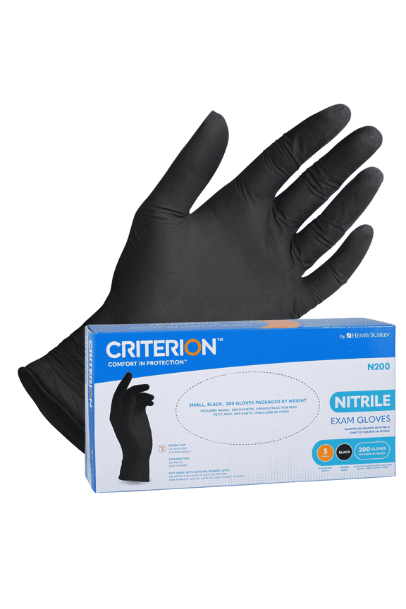 N200 Black Nitrile Exam Gloves, Small  Latex-Free, Powder-Free, Chemo & Fentanyl-Tested, Textured Fingertips, Beaded Cuff  200 Count | Medical, Dental, Tattoo, Food Prep