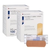 Henry Schein Sterile Adhesive Fabric Bandages, 1 x 3   Box of 200 Flexible, Breathable Strips   Soft, Stretchable Wound Covers for First Aid, Medical Use, Clinics & Emergency Kits