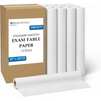 Henry Schein Exam Table Paper, 12 Rolls/Case, 21"x225", Smooth Standard, White, Latex-Free – Ideal for Medical and Dental Offices