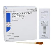Henry Schein Prep 10% Povidone Iodine Swabsticks, Antiseptic for Skin, 25 Count