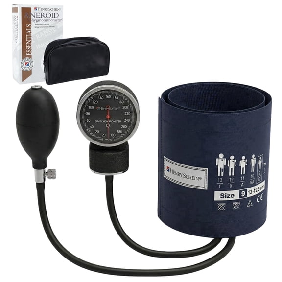 Child Pro Aneroid Sphygmomanometer – Pediatric Size 9 Navy Blue Cuff, Manual Blood Pressure Monitor, Reusable, Dial Display, Includes Leatherette Carrying Case – 1 Count