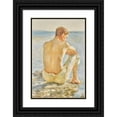 thumbnail image 1 of Henry Scott Tuke 13x18 Black Ornate Wood Framed Double Matted Museum Art Print Titled - Watching the Sea, 1 of 5