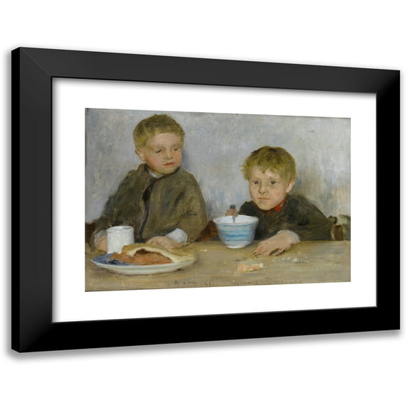 Henry Scott Tuke 18x14 Black Modern Framed Museum Art Print Titled - Georgie and Richard (1889)
