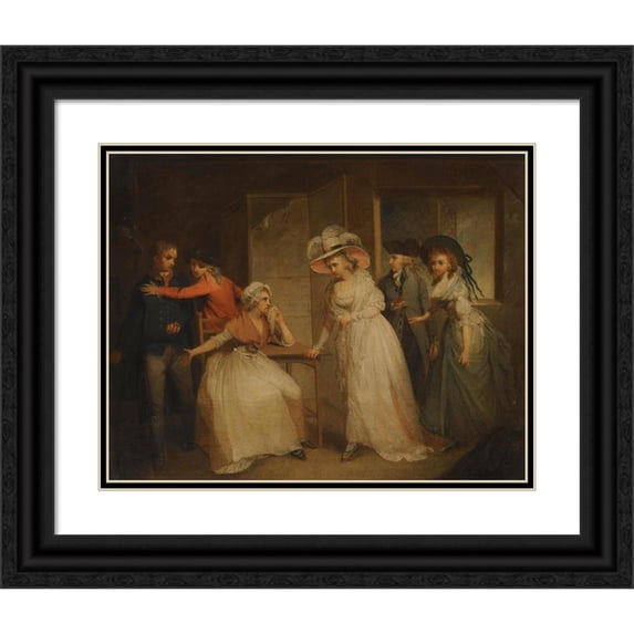 Henry Singleton 18x15 Black Ornate Wood Framed Double Matted Museum Art Print Titled - Scene from the Adventures of David Simple In Search of a Faithful Friend By Sarah Fielding