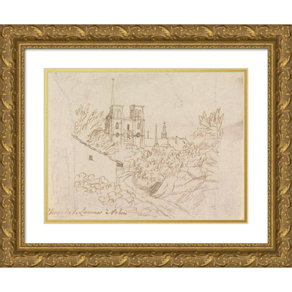 Henry Swinburne 14x11 Gold Ornate Wood Frame and Double Matted Museum Art Print Titled - Blois Cathedral, France