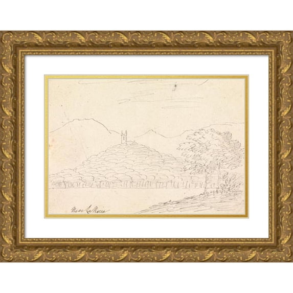 Henry Swinburne 24x17 Gold Ornate Framed and Double Matted Museum Art Print Titled - Near La Rocca (1777 to 1778)