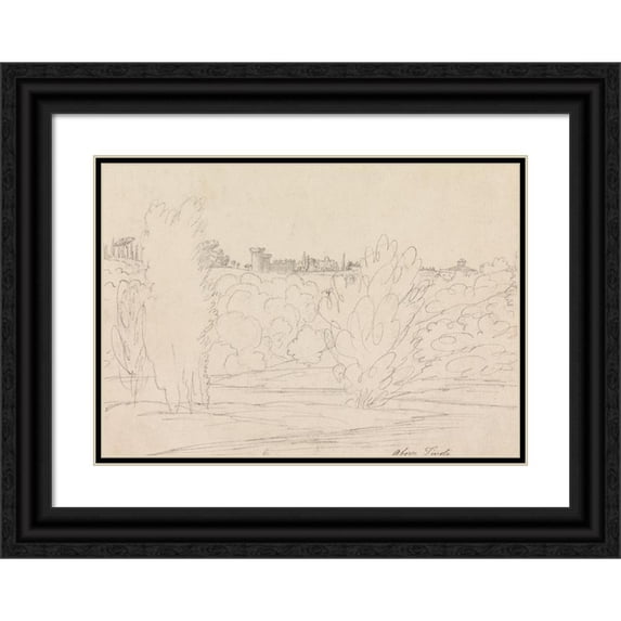 Henry Swinburne 24x18 Black Ornate Framed Double Matted Museum Art Print Titled: Above Tivoli (1777 to 1778)