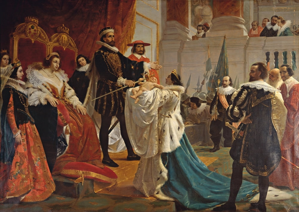 Henry The Fourth Puts His Sword In The Hand Of His Son Canvas Art - (24 x 18)