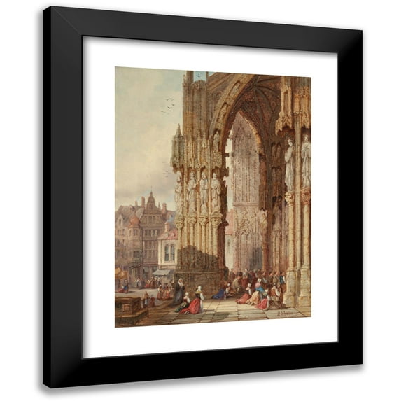 Henry Thomas Schafer 11x14 Black Modern Framed Museum Art Print Titled - Regensburg Cathedral of St. Peter, Germany (1885)