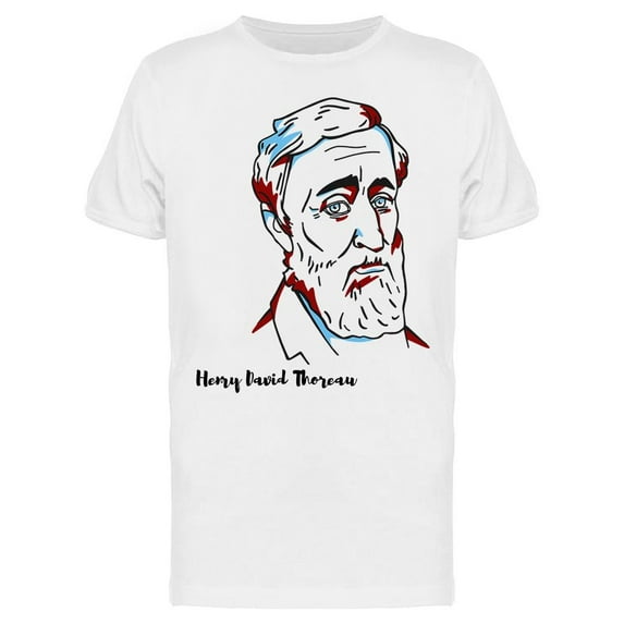 Henry Thoreau Engraved Portrait T-Shirt Men -Image by Shutterstock, Male x-Large