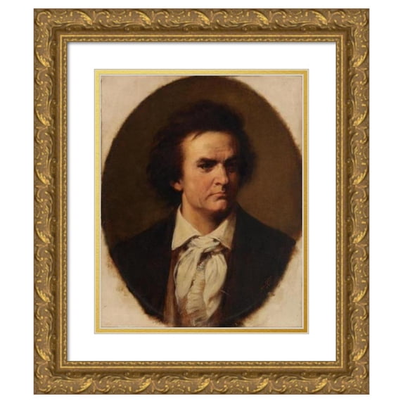 Henry Ulke 20x24 Gold Ornate Framed and Double Matted Museum Art Print Titled - Ludwig Van Beethoven (1875)