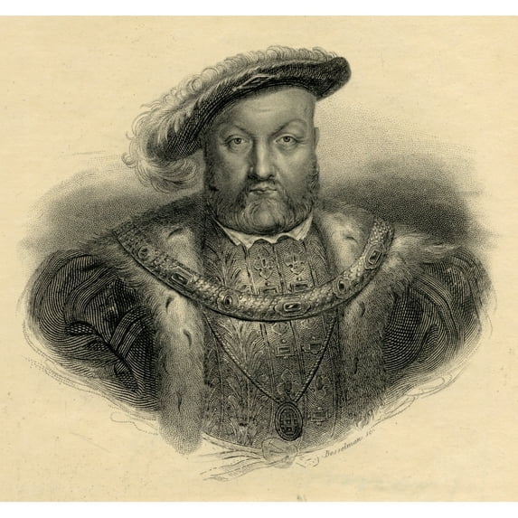 Henry Viii 1491-1547 King Of England Steel Engraving By Bosselman From The Book Lady Jackson S Works V The Court 15 x 14