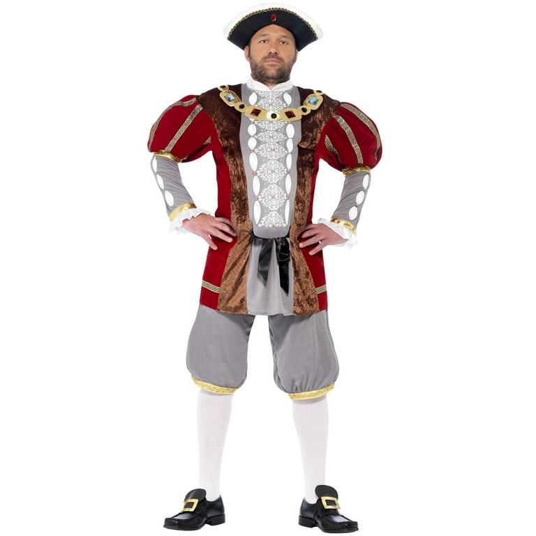 Henry Viii Deluxe Costume Adult Red Grey Tales Of Old England