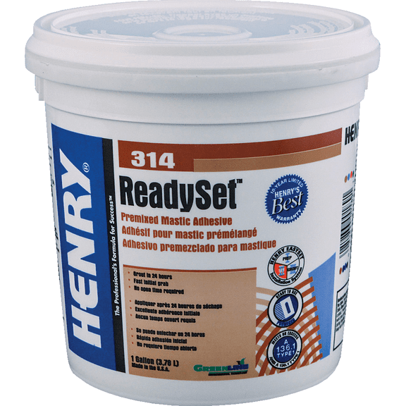Henry ReadySet Multi-Purpose Ceramic Tile Adhesive - Single Pack Residential Use, Standard Application