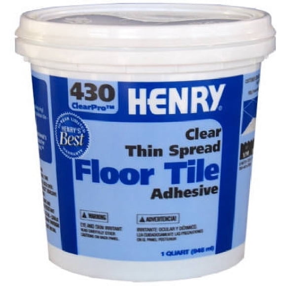 Henry Adhesives ClearPro Tile Adhesive 430 - Waterproof, Green Seal Certified - 1 Qt, Beige — Residential Use, Standard Application