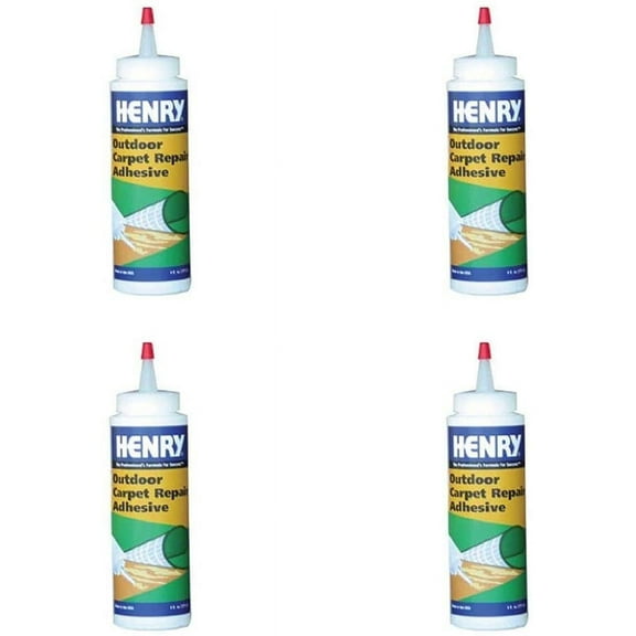 Henry, WW Company 12221 6 OZ, Ready to Use Squeeze Bottle, Outdoor Carpet Repair Adhesive Four Pack