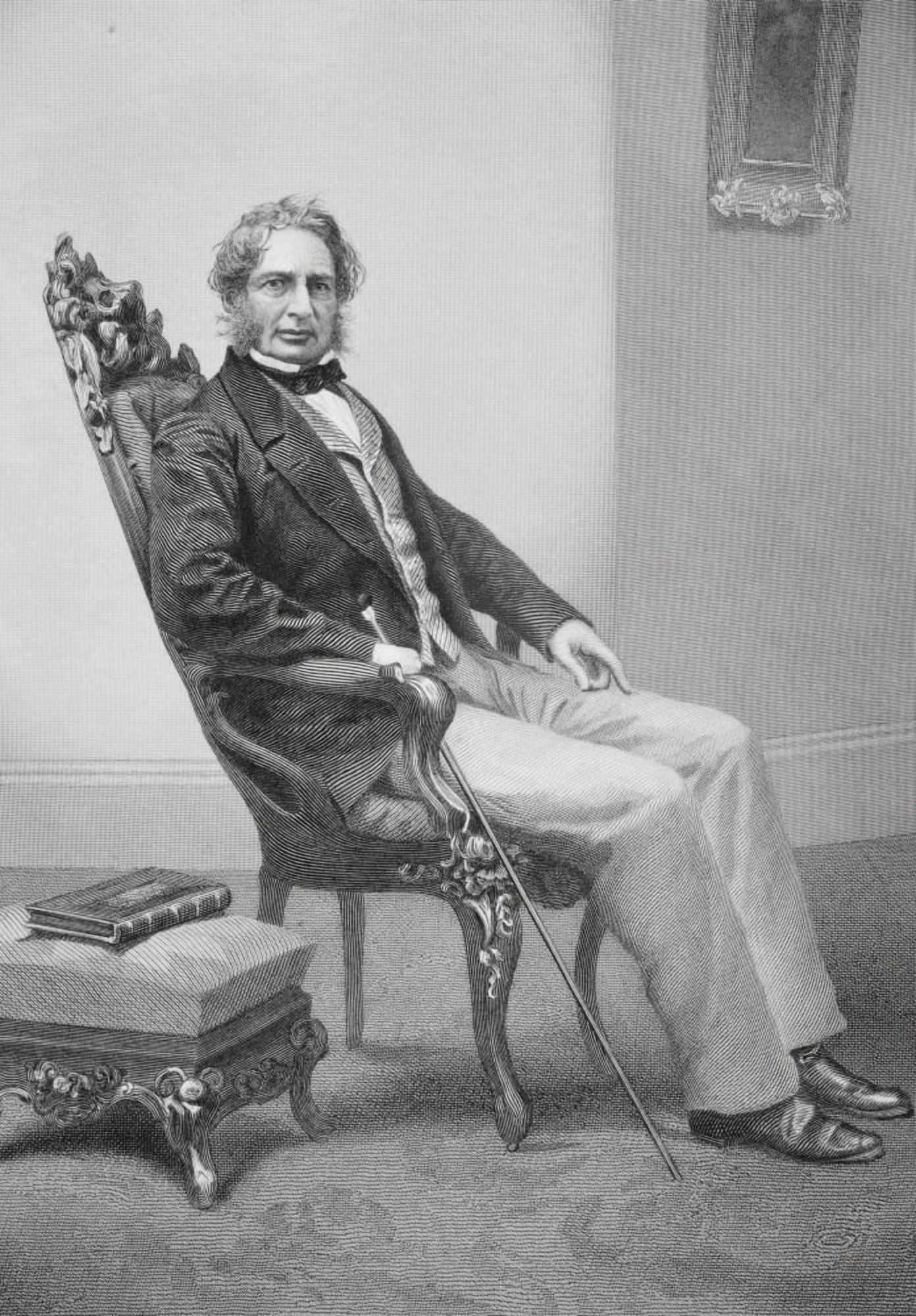 Henry Wadsworth Longfellow 1807 1882 American Poet From Painting By Alonzo Chappel Canvas Art - Ken Welsh Design Pics (11 x 17)