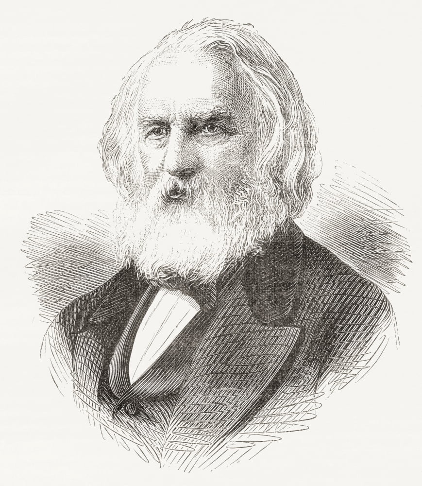 Henry Wadsworth Longfellow 1807 Canvas Art - Ken Welsh Design Pics (13 x 15)