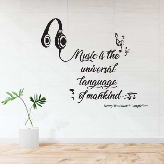 Henry Wadsworth Longfellow Music Quotes Music Song Lyrics Festival Concert Wall Art Designs Decor Vinyl Stickers For Musicians Studio Home House Cars Rooms Windows Bedroom Decoration Size (12x15 inch)