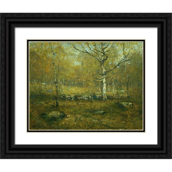 Henry Ward Ranger 18x15 Black Ornate Wood Framed Double Matted Museum Art Print Titled - Spring Woods (ca. 1895-1900)