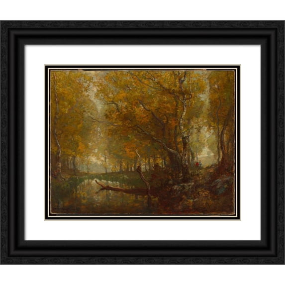 Henry Ward Ranger 24x20 Black Ornate Framed Double Matted Museum Art Print Titled: Bradbury's Mill Pond, No. 2 (1903)