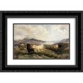 thumbnail image 1 of Henry William Banks Davis 2x Matted 24x18 Black Ornate Framed Art Print 'Landscape with Cattle, Morning ', 1 of 2