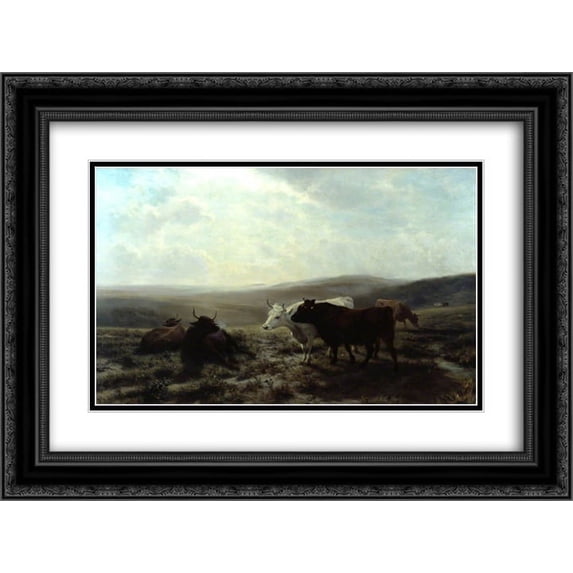 Henry William Banks Davis 2x Matted 24x20 Black Ornate Framed Art Print 'A Midsummer Night '