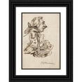 thumbnail image 1 of Henry William Bunbury 11x14 Black Ornate Wood Framed Double Matted Museum Art Print Titled: A Man with a Long Nose and Tie Wig, 1 of 5